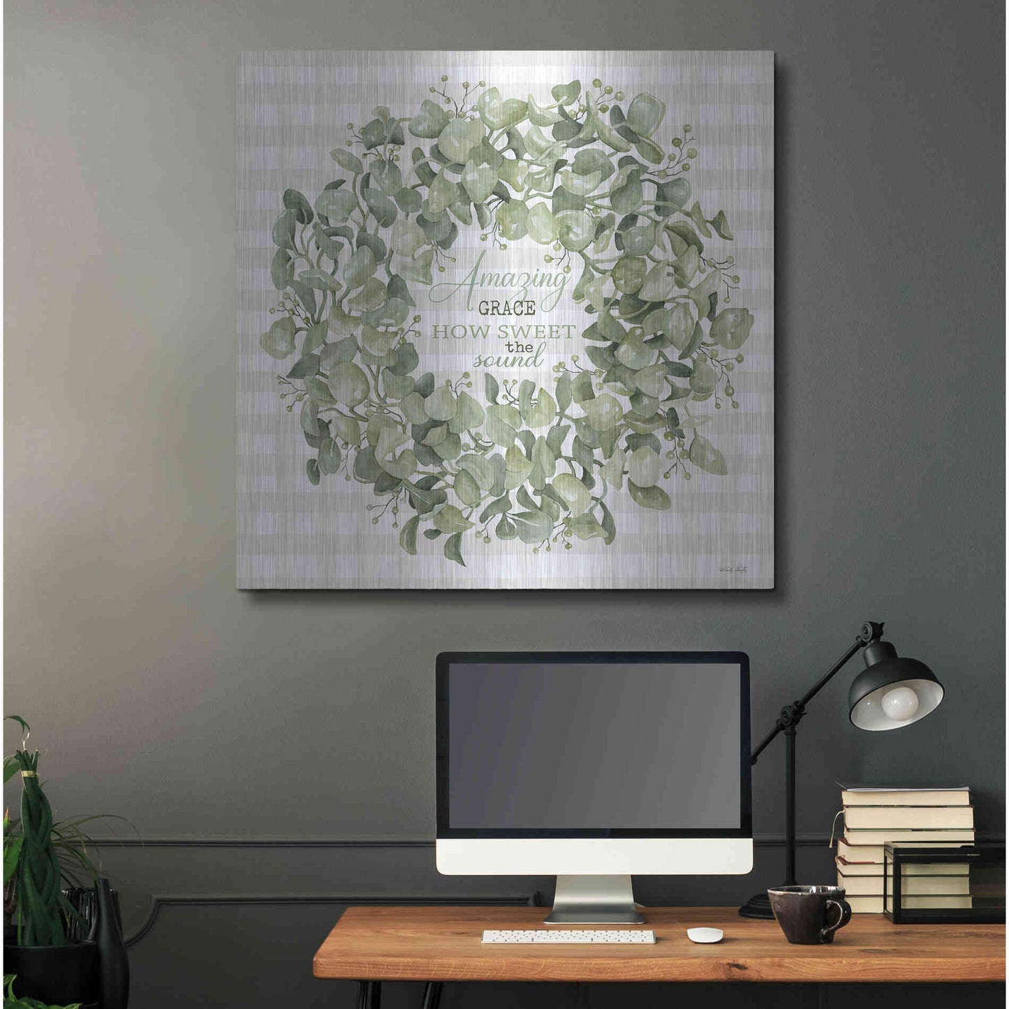 Luxe Metal Art 'Amazing Grace Wreath' by Cindy Jacobs, Metal Wall Art,36x36