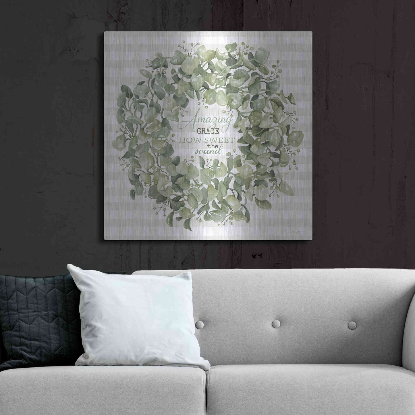 Luxe Metal Art 'Amazing Grace Wreath' by Cindy Jacobs, Metal Wall Art,36x36