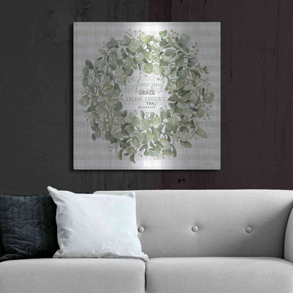 Luxe Metal Art 'Amazing Grace Wreath' by Cindy Jacobs, Metal Wall Art,36x36
