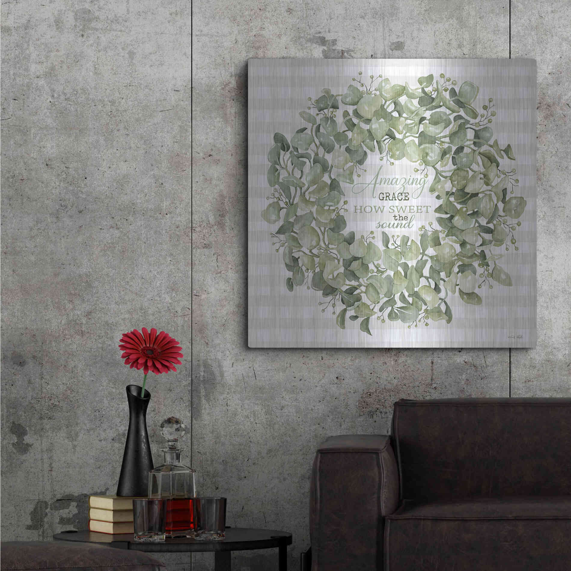 Luxe Metal Art 'Amazing Grace Wreath' by Cindy Jacobs, Metal Wall Art,36x36