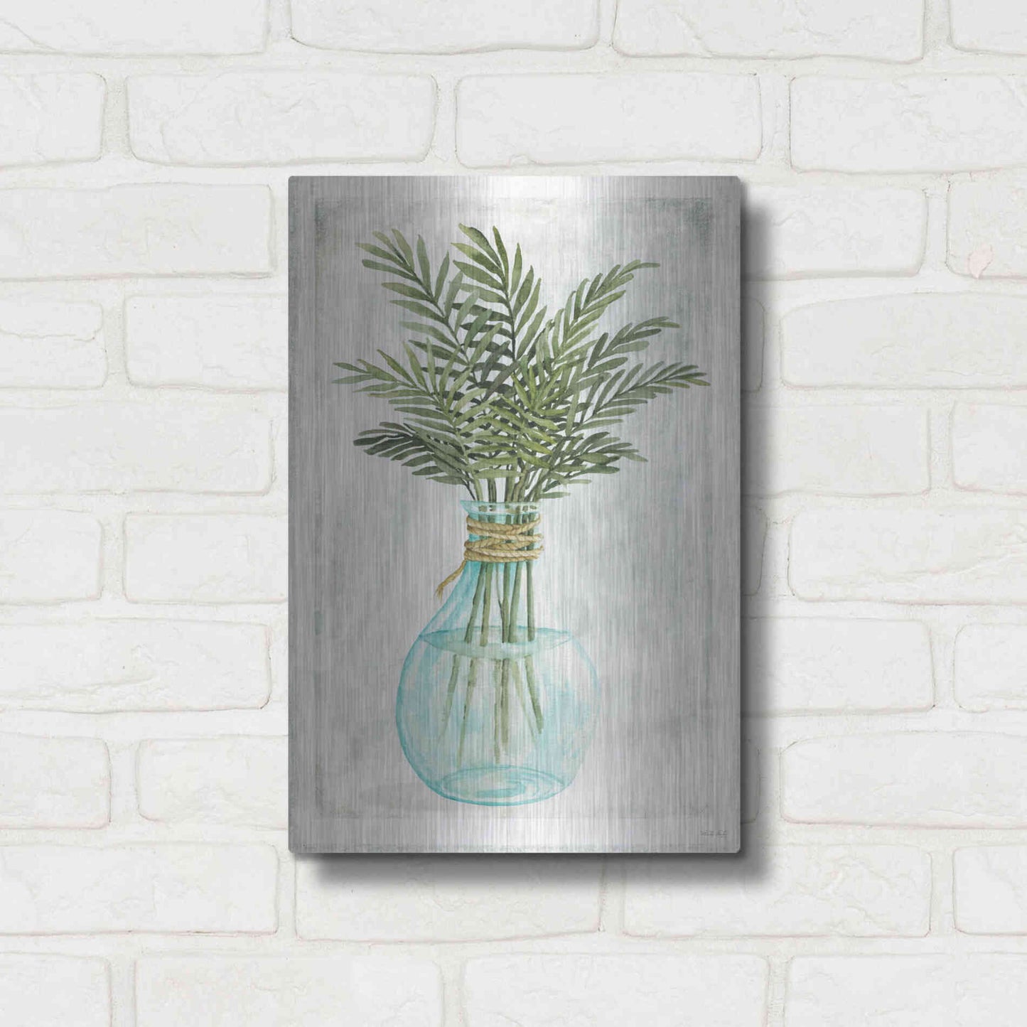 Luxe Metal Art 'Perfect Palms I' by Cindy Jacobs, Metal Wall Art,12x16