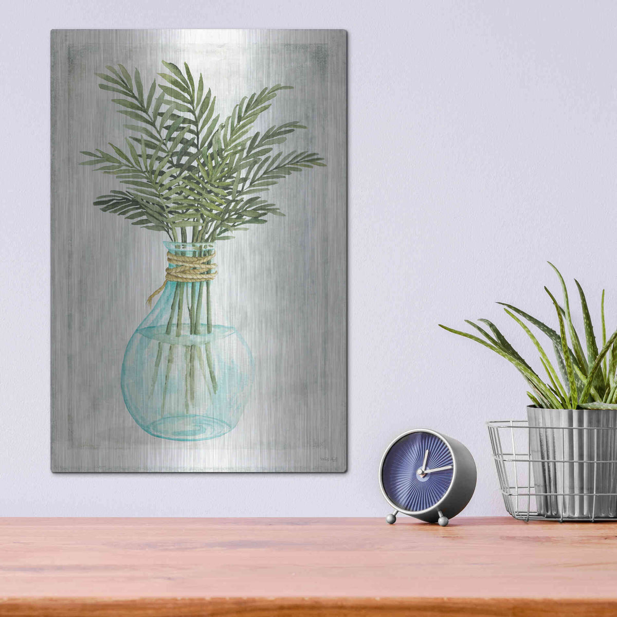 Luxe Metal Art 'Perfect Palms I' by Cindy Jacobs, Metal Wall Art,12x16