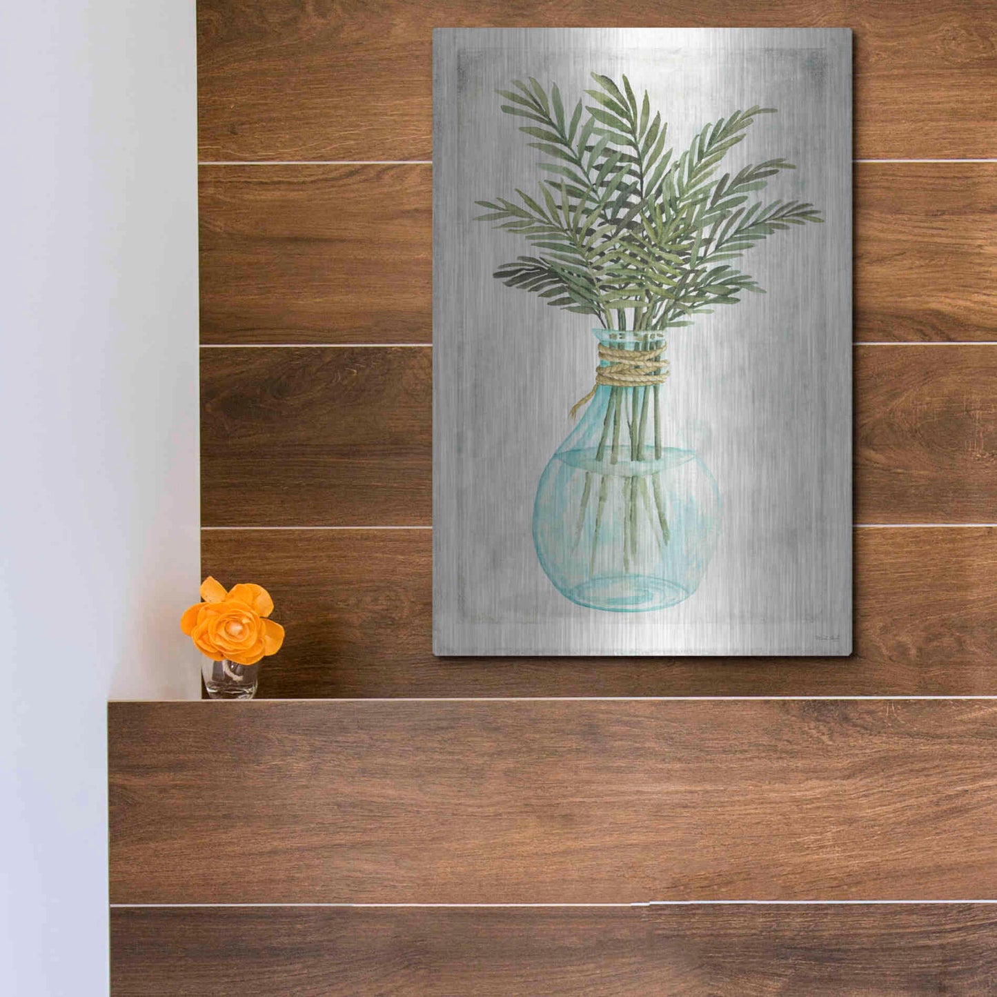 Luxe Metal Art 'Perfect Palms I' by Cindy Jacobs, Metal Wall Art,12x16