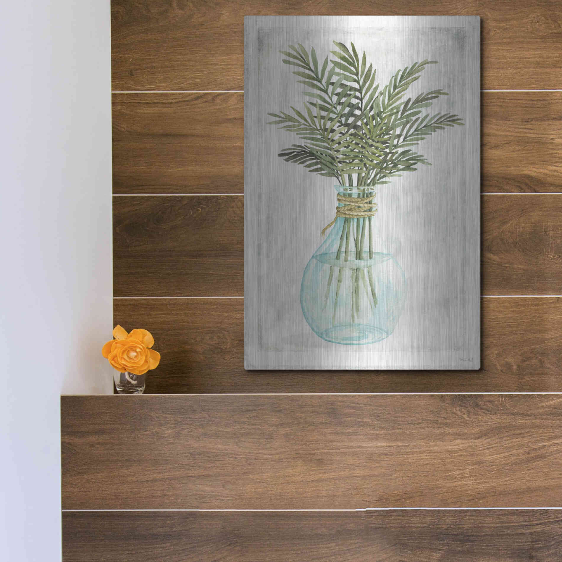 Luxe Metal Art 'Perfect Palms I' by Cindy Jacobs, Metal Wall Art,12x16