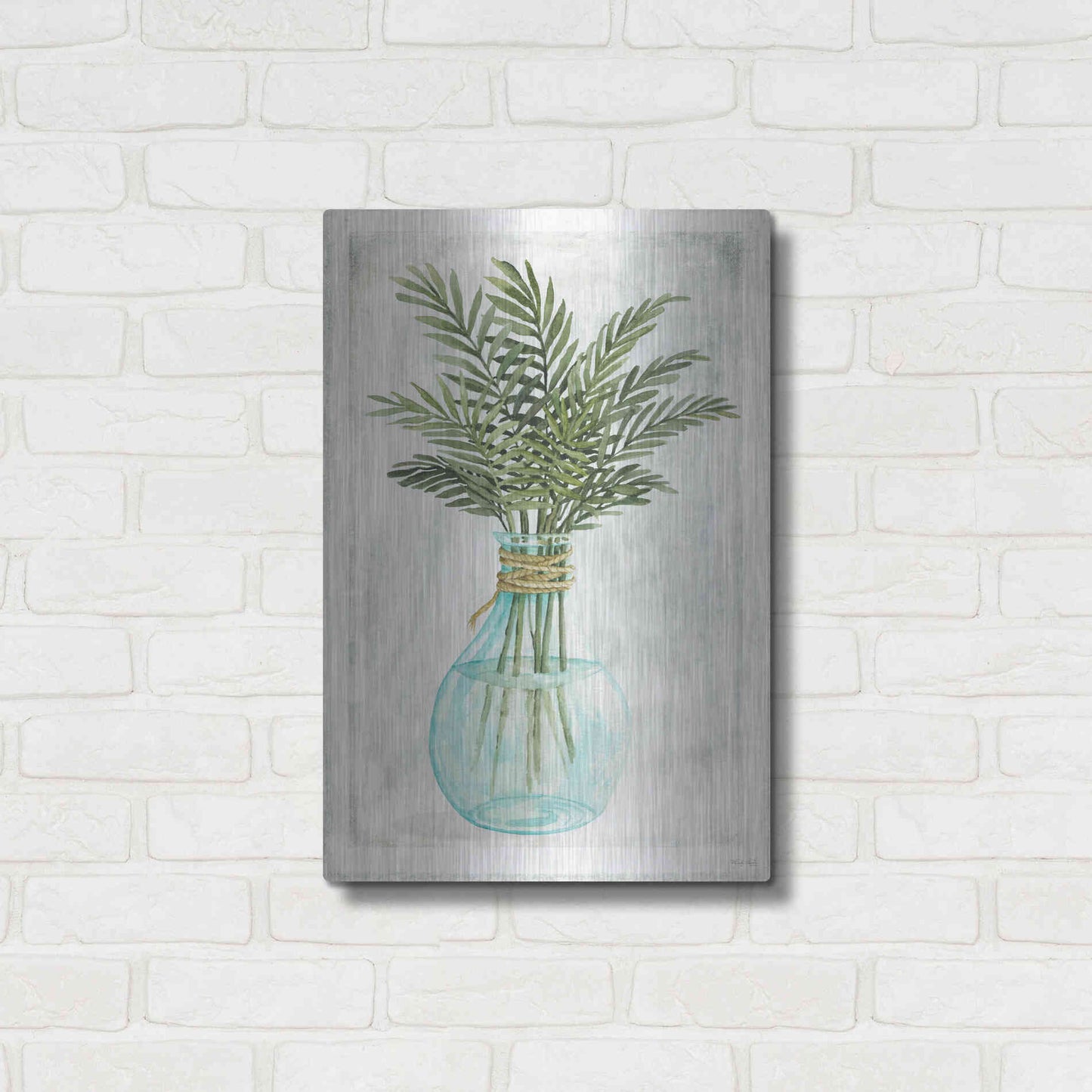 Luxe Metal Art 'Perfect Palms I' by Cindy Jacobs, Metal Wall Art,16x24