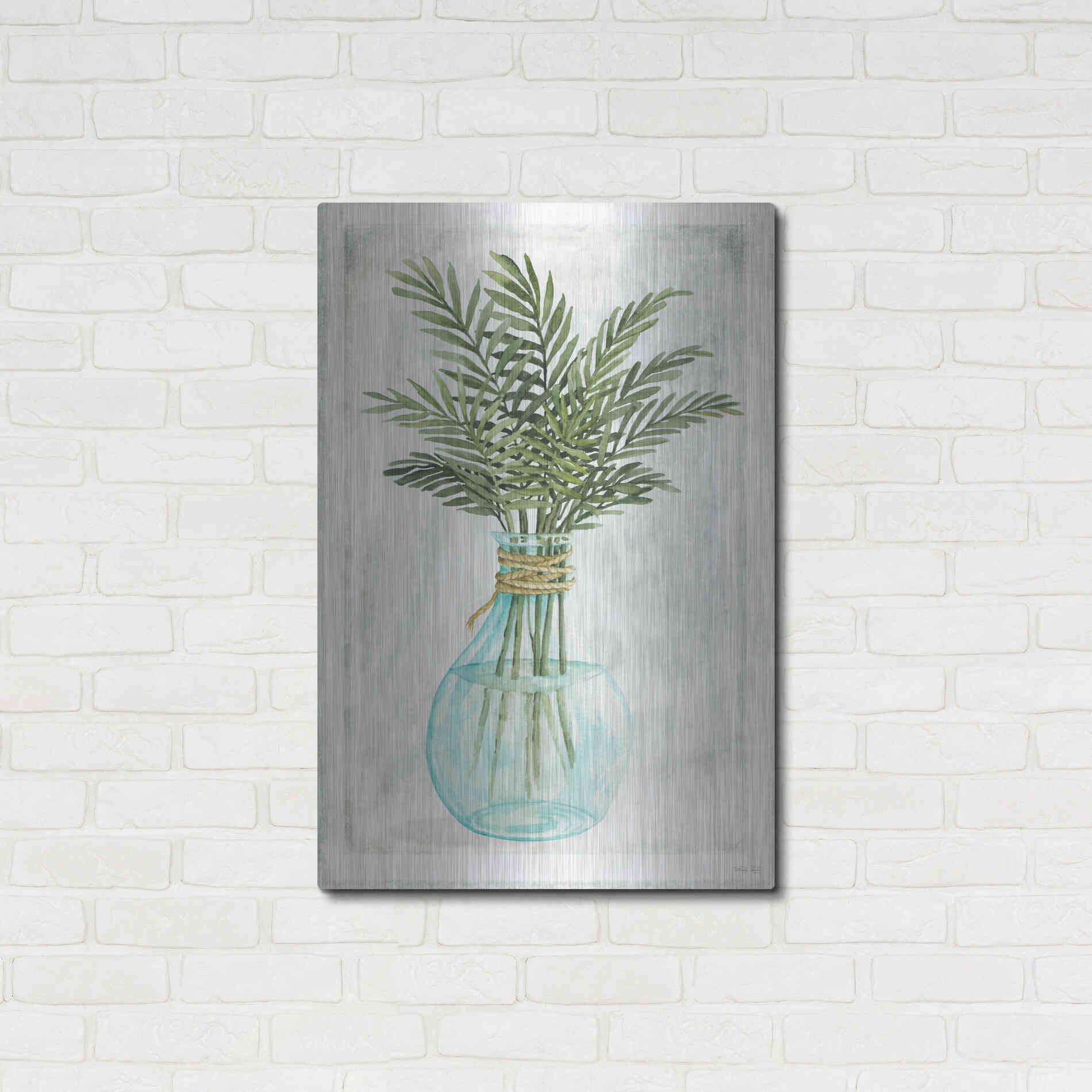 Luxe Metal Art 'Perfect Palms I' by Cindy Jacobs, Metal Wall Art,24x36