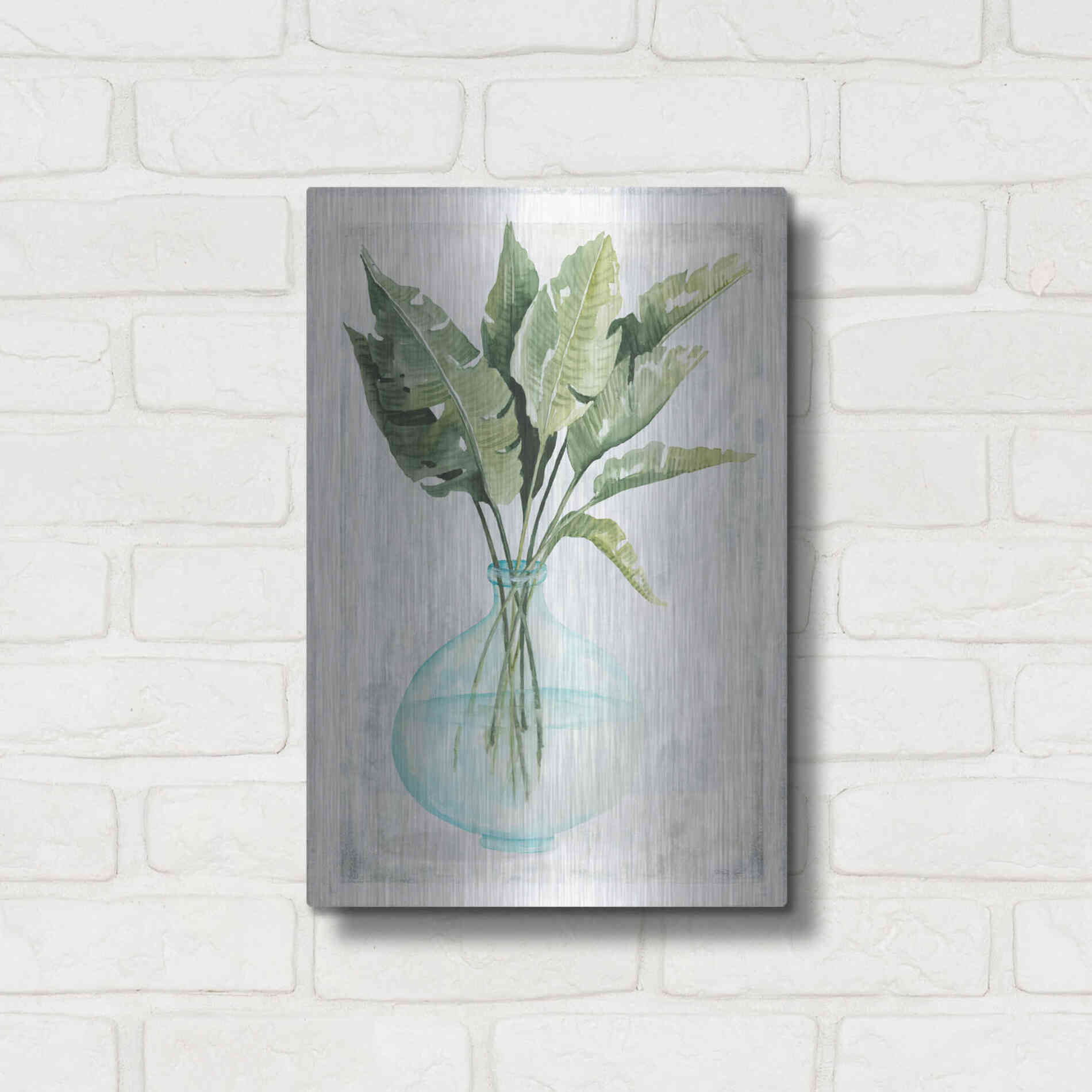 Luxe Metal Art 'Perfect Palms III' by Cindy Jacobs, Metal Wall Art,12x16