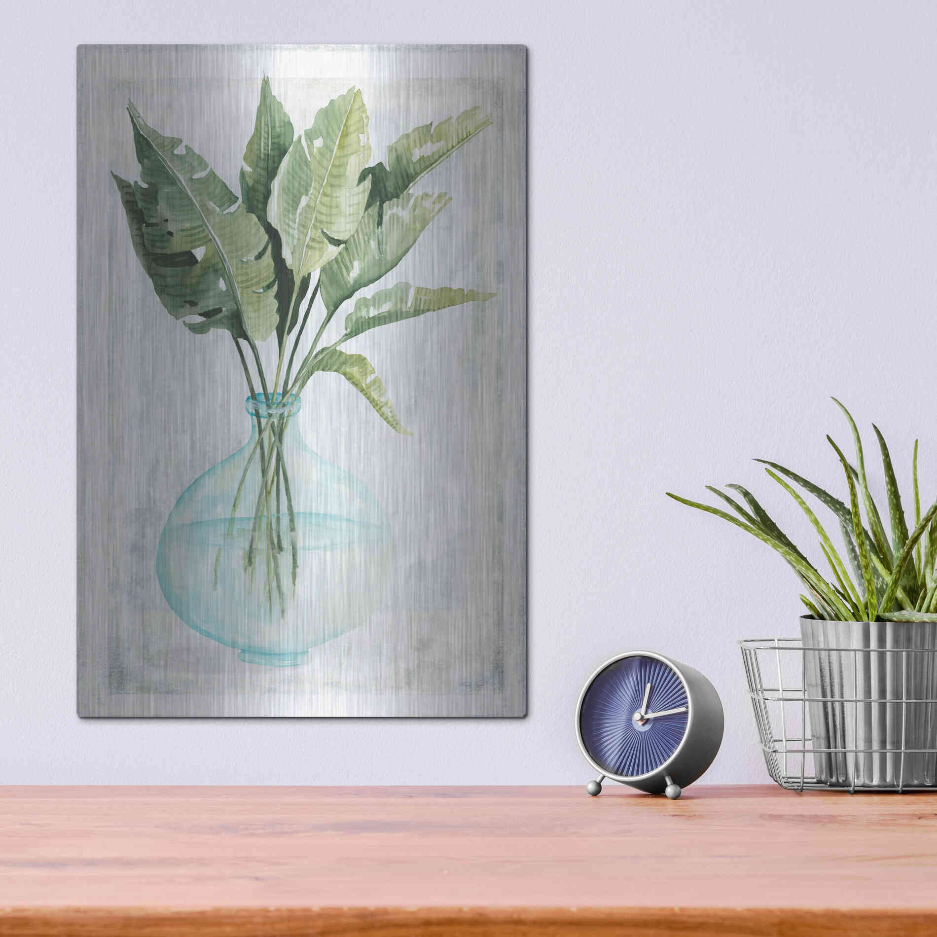 Luxe Metal Art 'Perfect Palms III' by Cindy Jacobs, Metal Wall Art,12x16