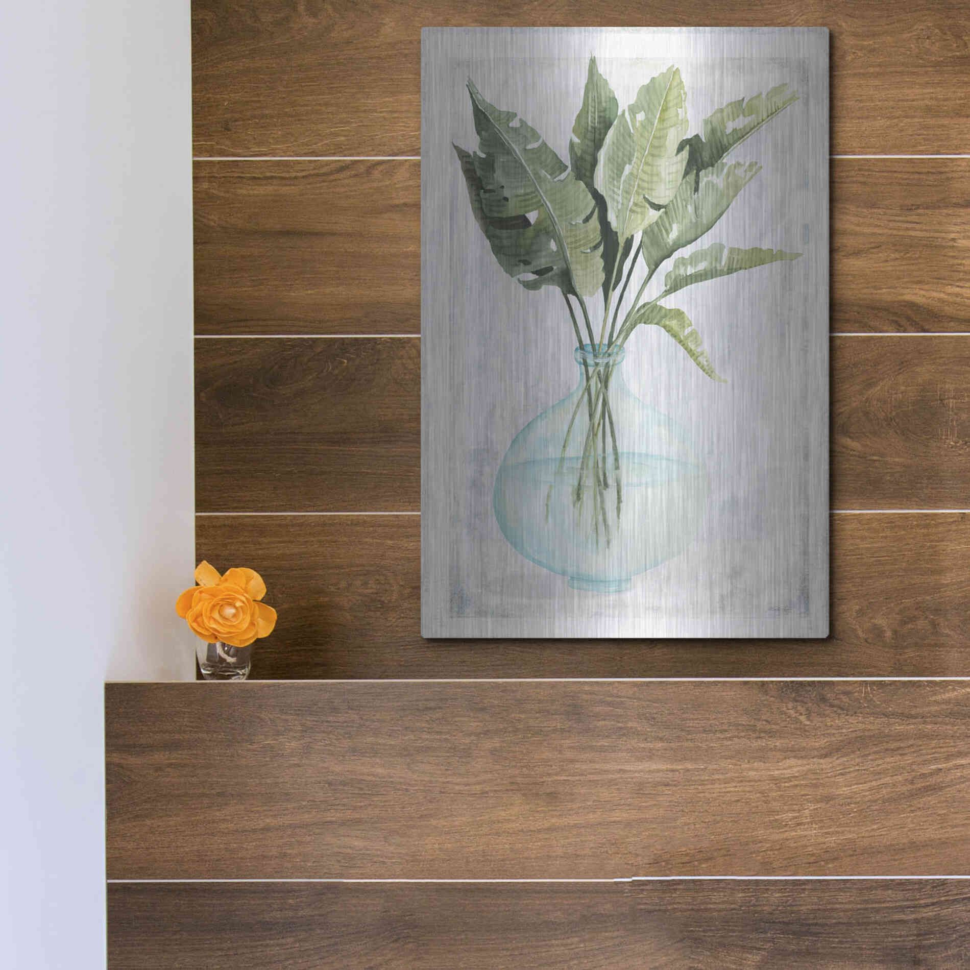 Luxe Metal Art 'Perfect Palms III' by Cindy Jacobs, Metal Wall Art,12x16