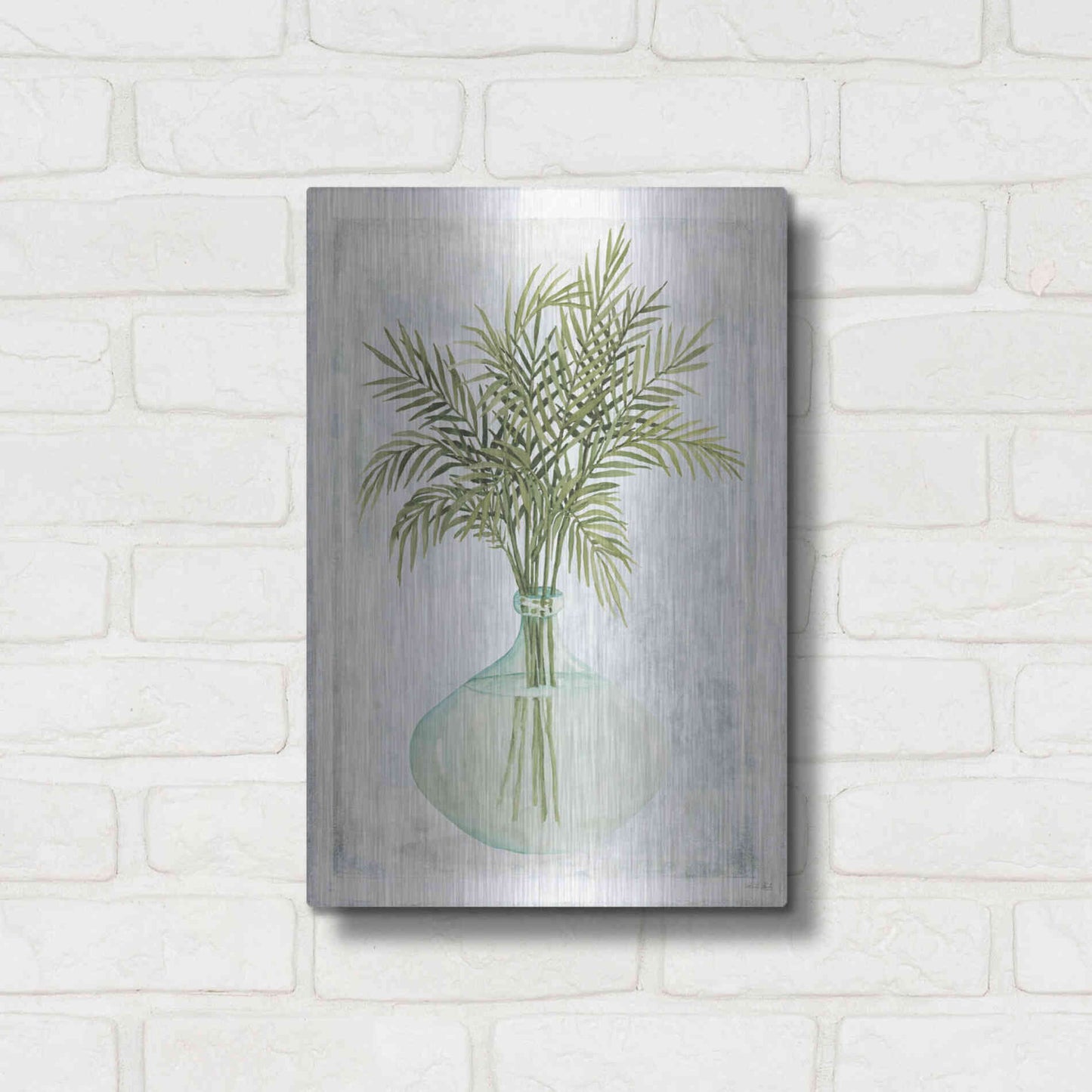 Luxe Metal Art 'Perfect Palms IV' by Cindy Jacobs, Metal Wall Art,12x16