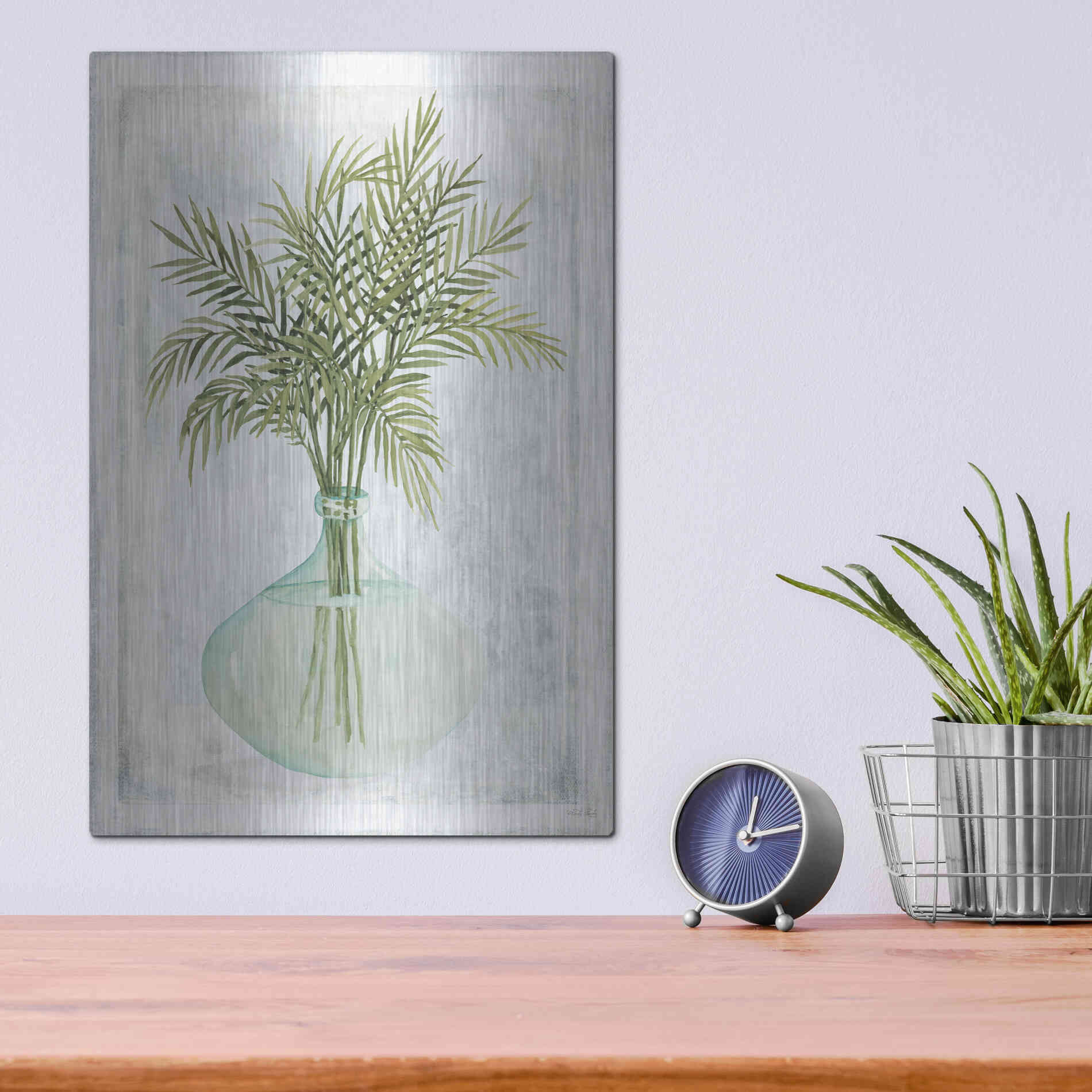 Luxe Metal Art 'Perfect Palms IV' by Cindy Jacobs, Metal Wall Art,12x16