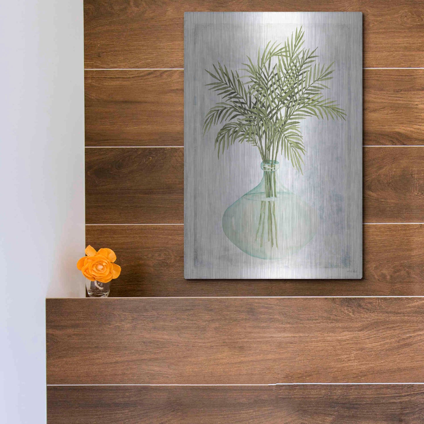 Luxe Metal Art 'Perfect Palms IV' by Cindy Jacobs, Metal Wall Art,12x16