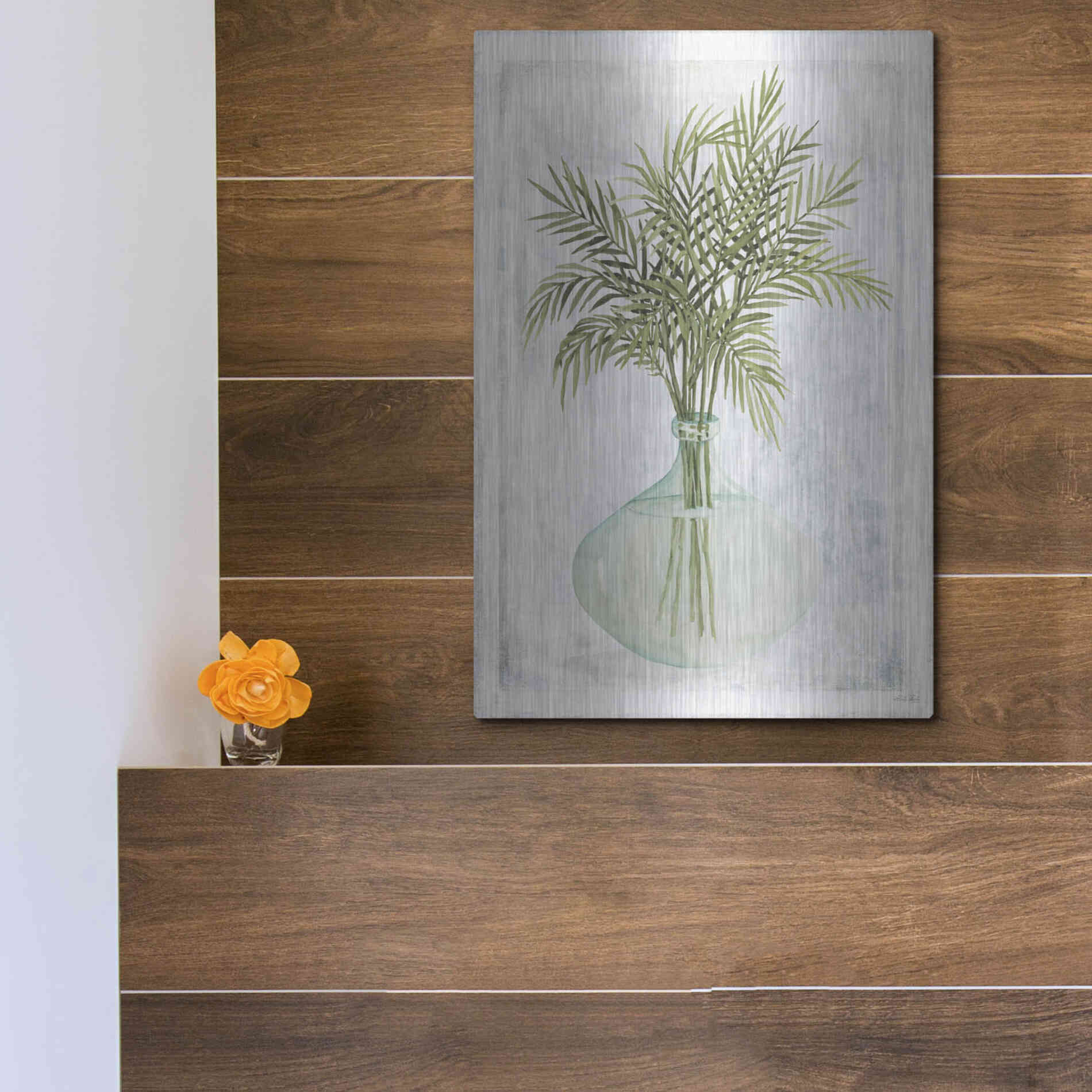Luxe Metal Art 'Perfect Palms IV' by Cindy Jacobs, Metal Wall Art,12x16