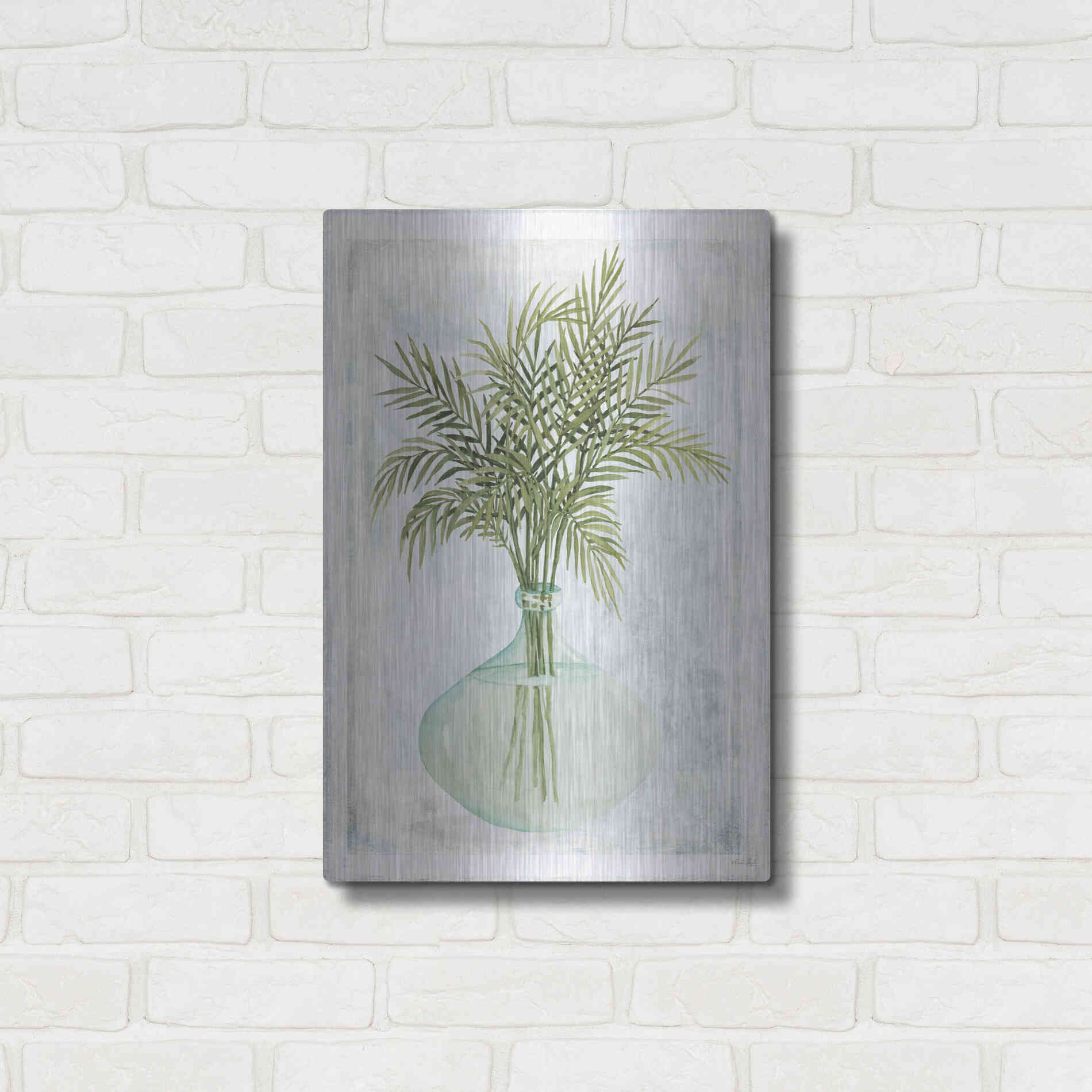 Luxe Metal Art 'Perfect Palms IV' by Cindy Jacobs, Metal Wall Art,16x24
