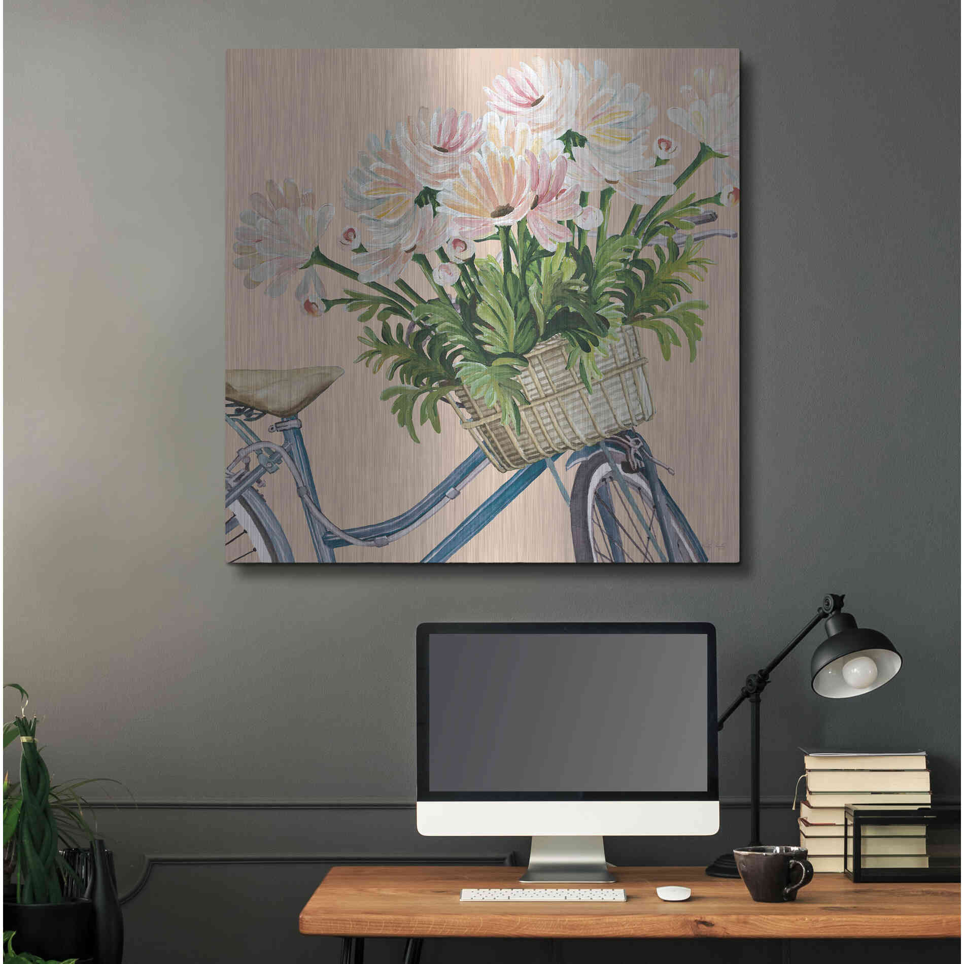 Luxe Metal Art 'Coral Flowers I' by Cindy Jacobs, Metal Wall Art,36x36