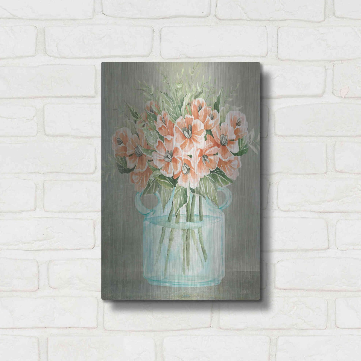 Luxe Metal Art 'Poppies' by Cindy Jacobs, Metal Wall Art,12x16