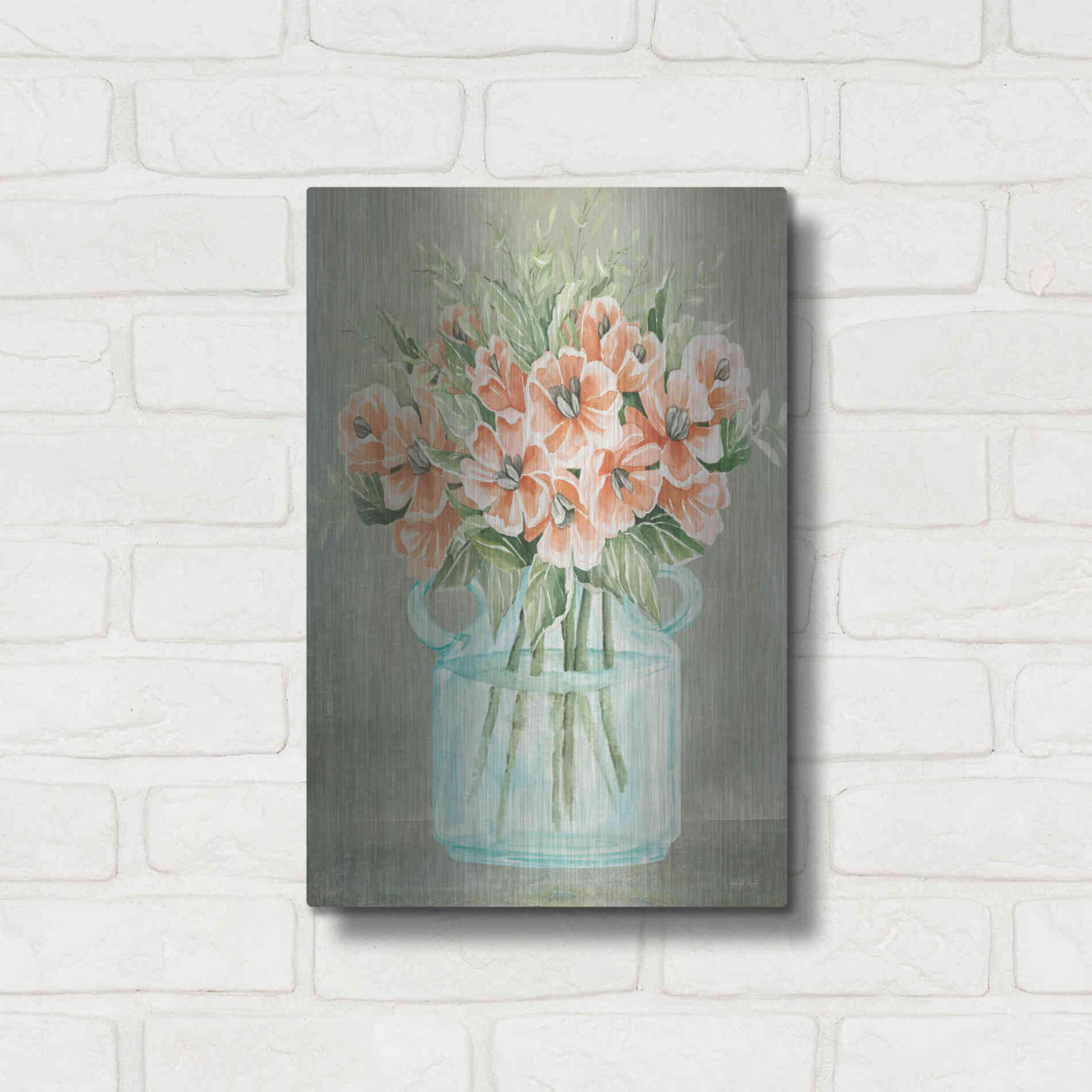 Luxe Metal Art 'Poppies' by Cindy Jacobs, Metal Wall Art,12x16