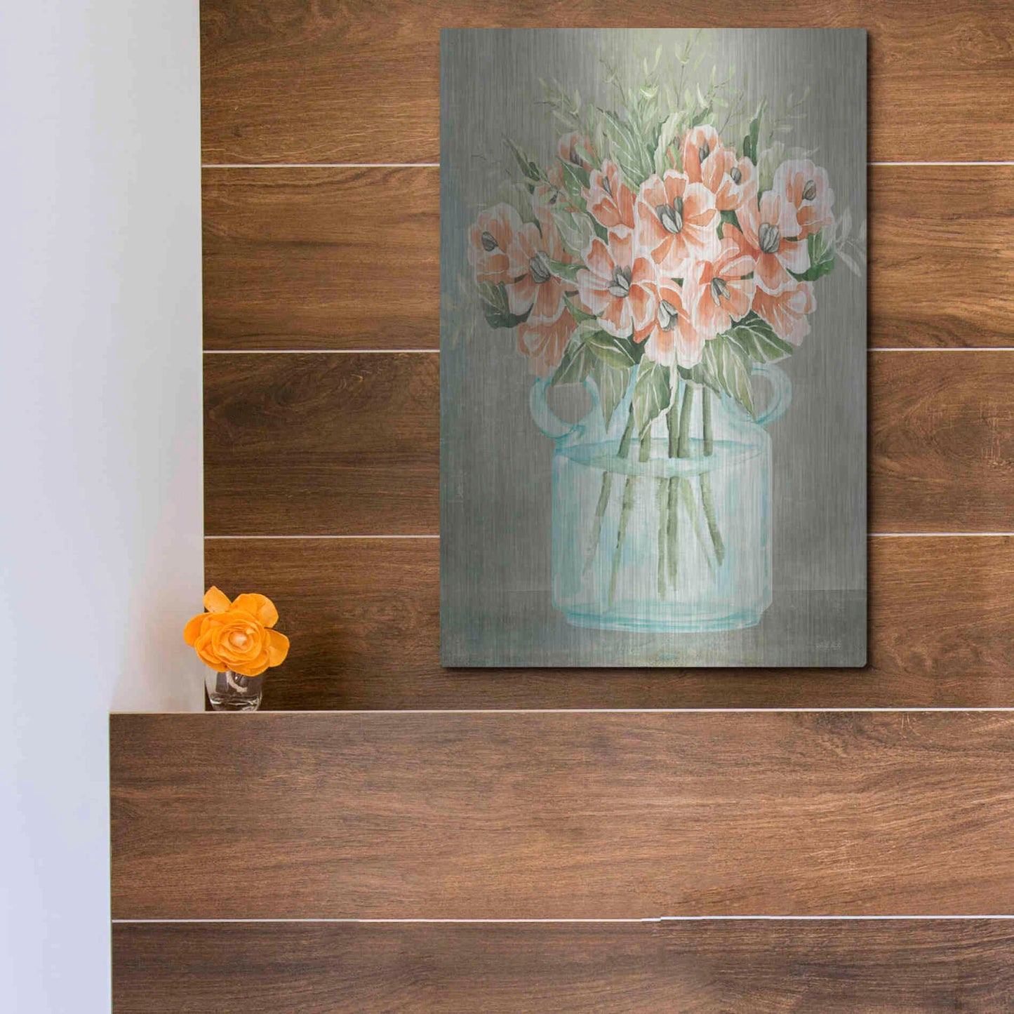 Luxe Metal Art 'Poppies' by Cindy Jacobs, Metal Wall Art,12x16