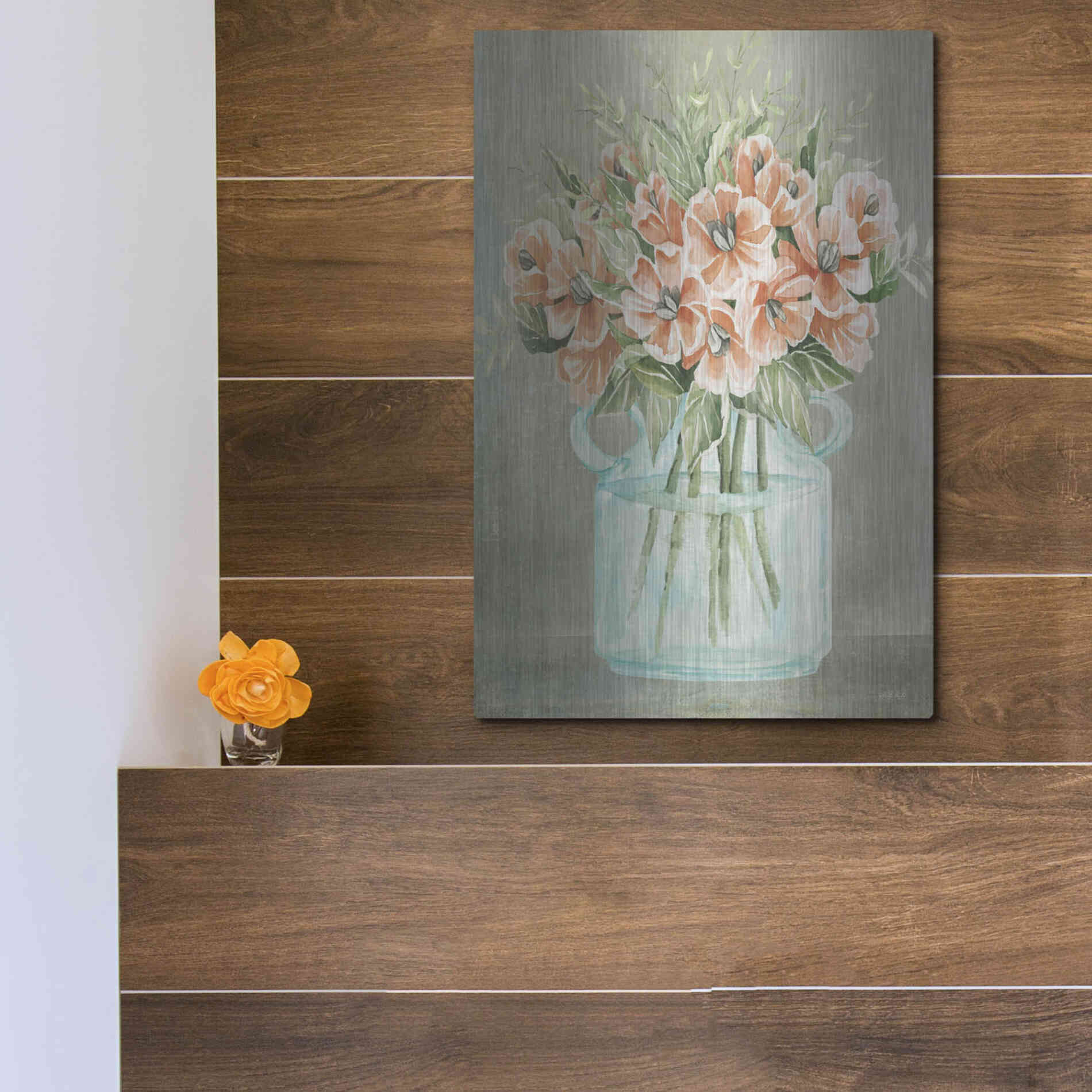 Luxe Metal Art 'Poppies' by Cindy Jacobs, Metal Wall Art,12x16