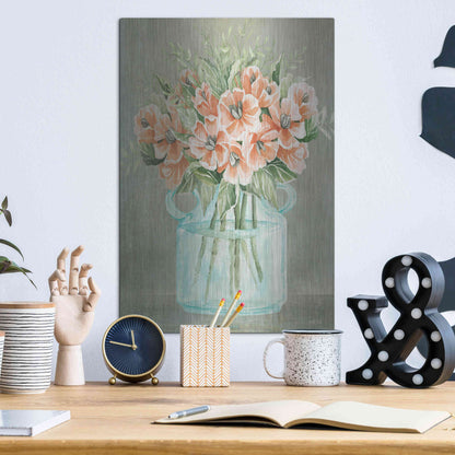 Luxe Metal Art 'Poppies' by Cindy Jacobs, Metal Wall Art,12x16