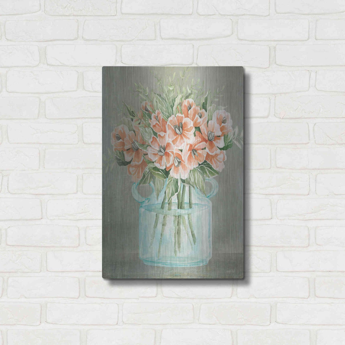 Luxe Metal Art 'Poppies' by Cindy Jacobs, Metal Wall Art,16x24