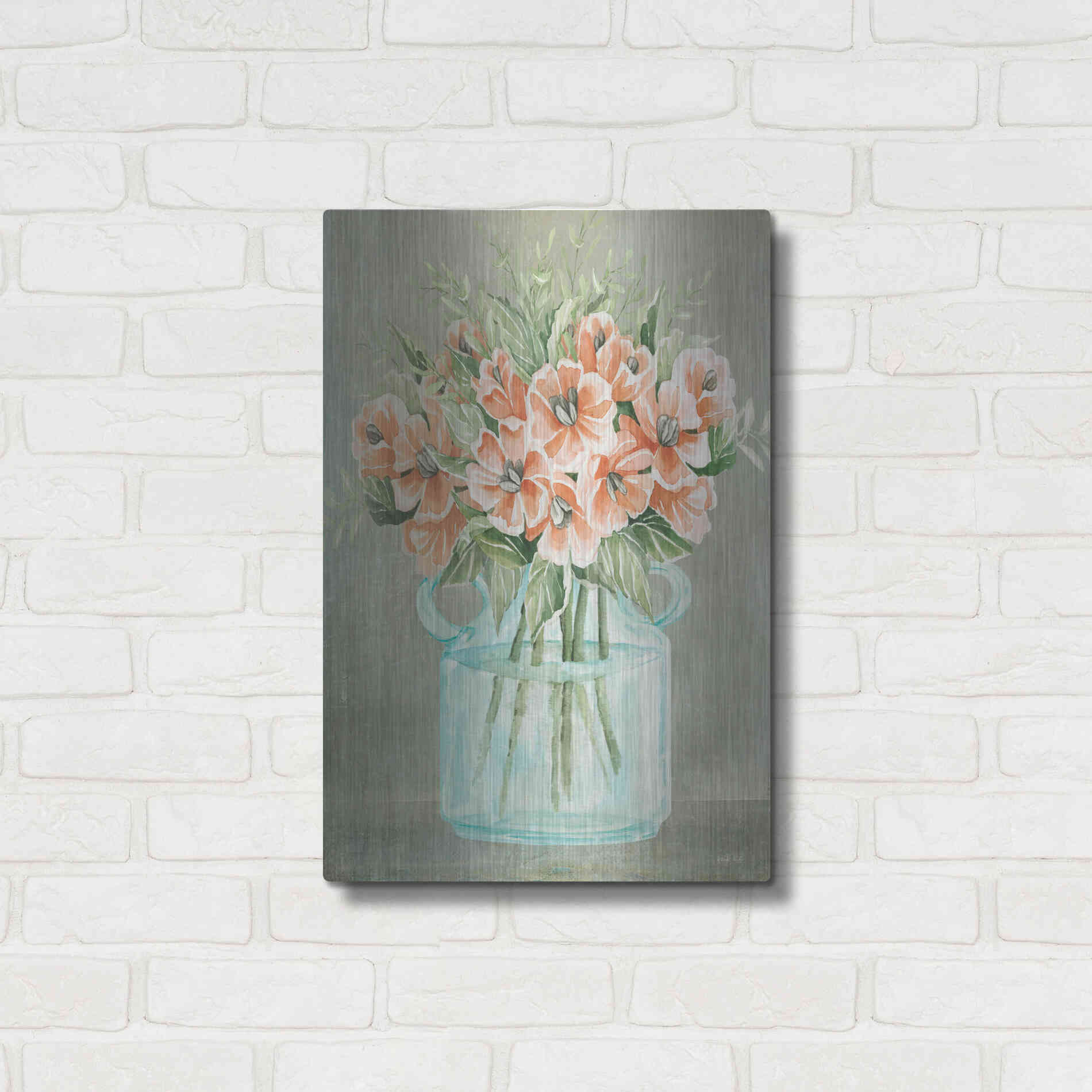 Luxe Metal Art 'Poppies' by Cindy Jacobs, Metal Wall Art,16x24