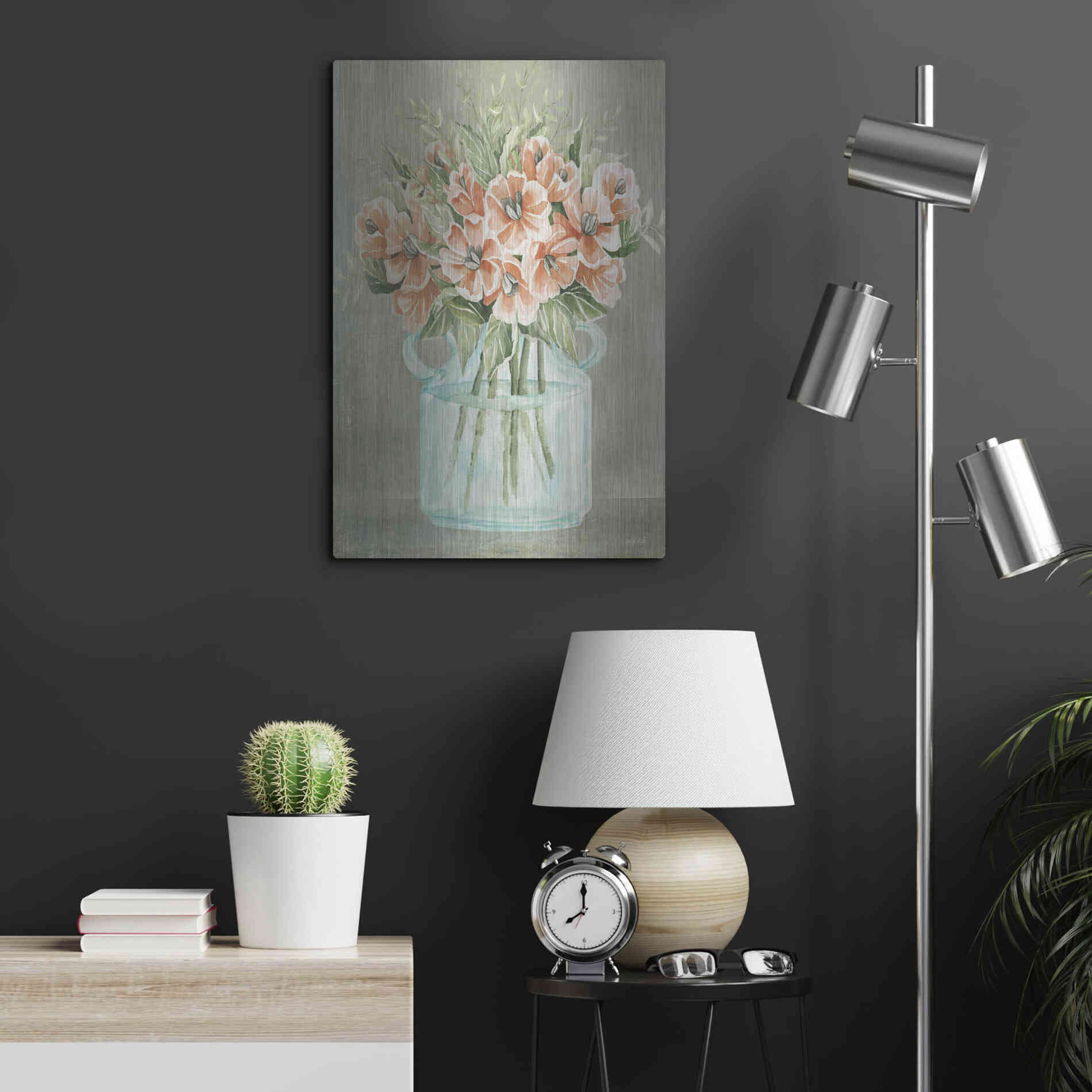 Luxe Metal Art 'Poppies' by Cindy Jacobs, Metal Wall Art,16x24
