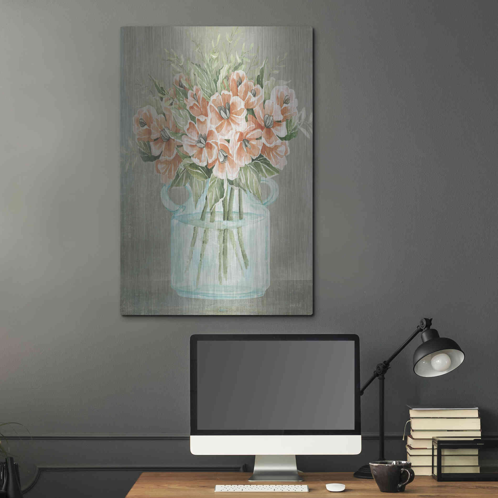 Luxe Metal Art 'Poppies' by Cindy Jacobs, Metal Wall Art,24x36