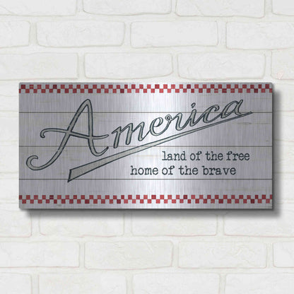Luxe Metal Art 'America - Land of the Free' by Cindy Jacobs, Metal Wall Art,24x12