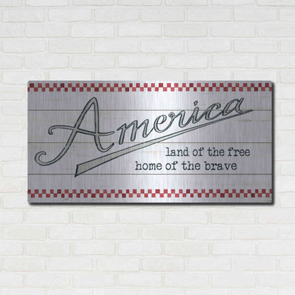 Luxe Metal Art 'America - Land of the Free' by Cindy Jacobs, Metal Wall Art,48x24