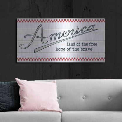 Luxe Metal Art 'America - Land of the Free' by Cindy Jacobs, Metal Wall Art,48x24