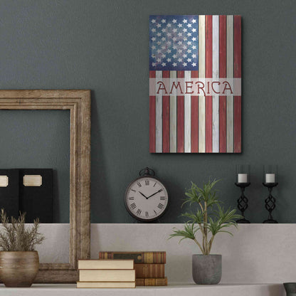 Luxe Metal Art 'American Flag' by Cindy Jacobs, Metal Wall Art,12x16