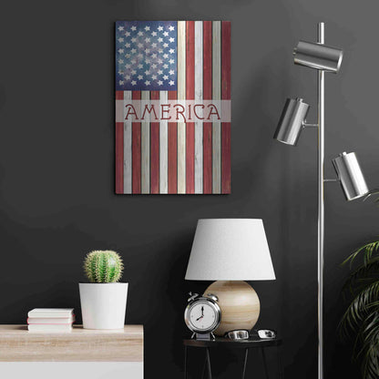 Luxe Metal Art 'American Flag' by Cindy Jacobs, Metal Wall Art,16x24