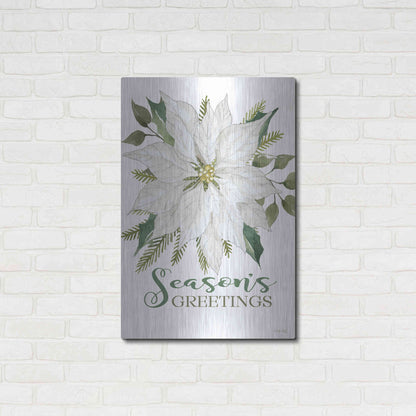 Luxe Metal Art 'Season's Greetings Poinsettia' by Cindy Jacobs, Metal Wall Art,24x36