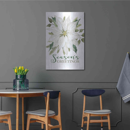 Luxe Metal Art 'Season's Greetings Poinsettia' by Cindy Jacobs, Metal Wall Art,24x36