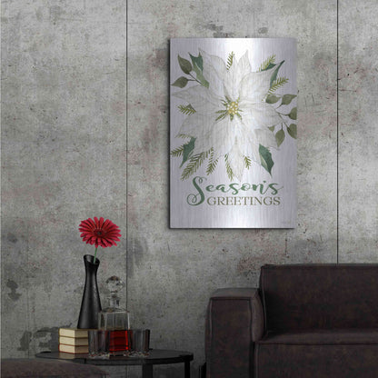Luxe Metal Art 'Season's Greetings Poinsettia' by Cindy Jacobs, Metal Wall Art,24x36
