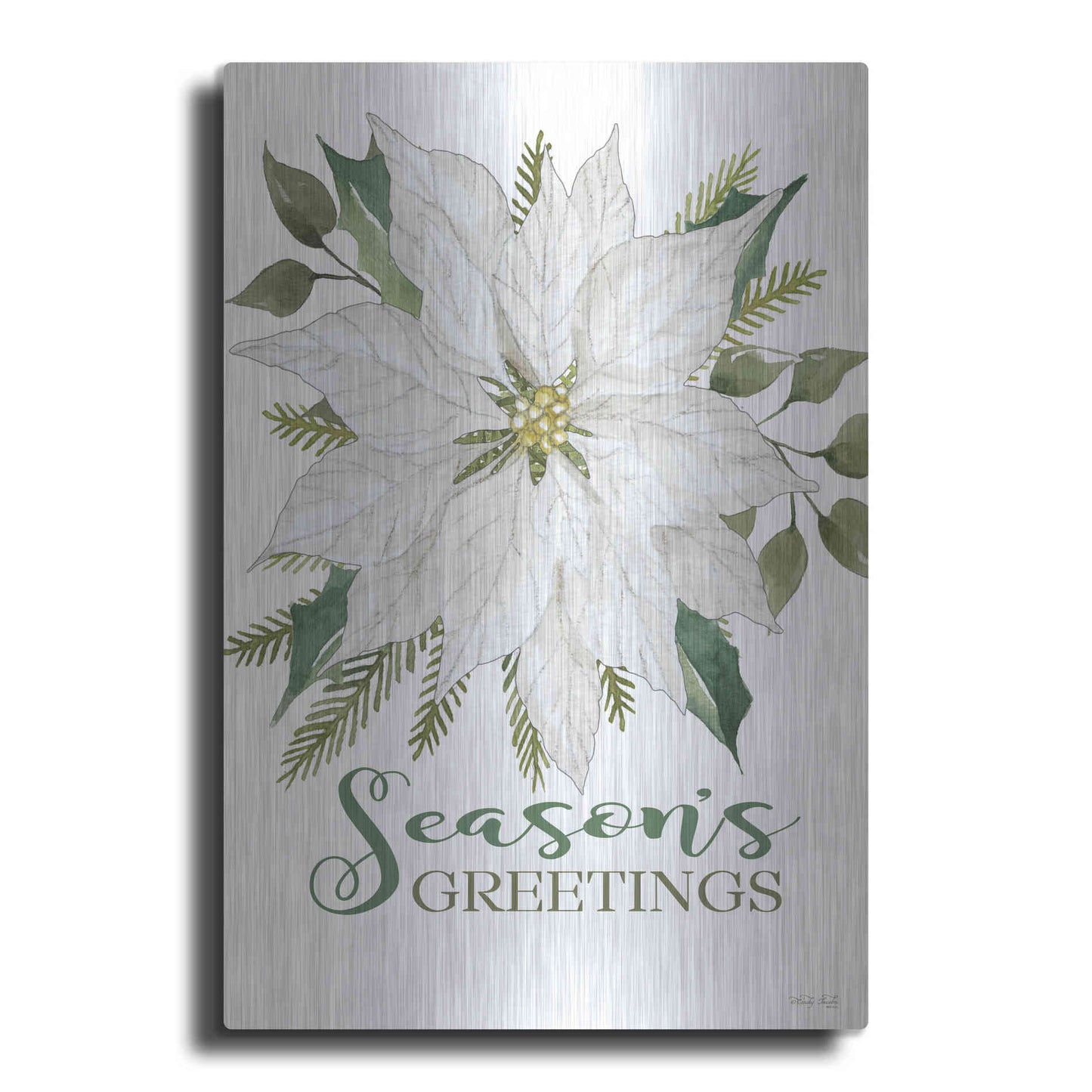 Luxe Metal Art 'Season's Greetings Poinsettia' by Cindy Jacobs, Metal Wall Art