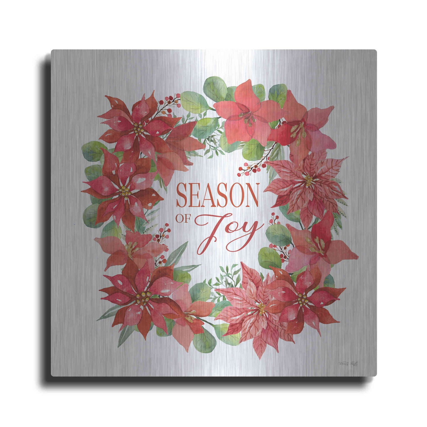 Luxe Metal Art 'Season of Joy Wreath' by Cindy Jacobs, Metal Wall Art