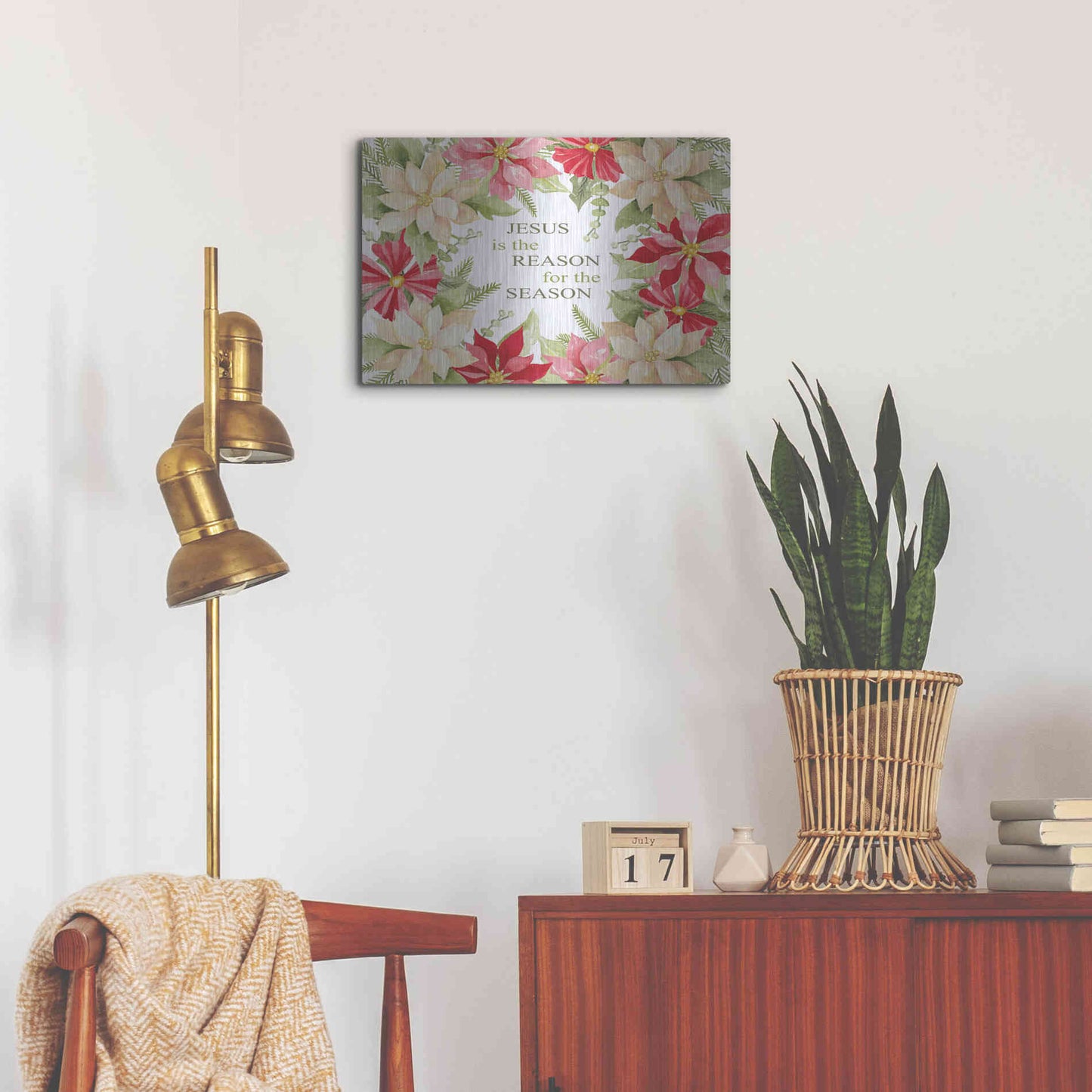 Luxe Metal Art 'Jesus is the Reason For the Season' by Cindy Jacobs, Metal Wall Art,24x16