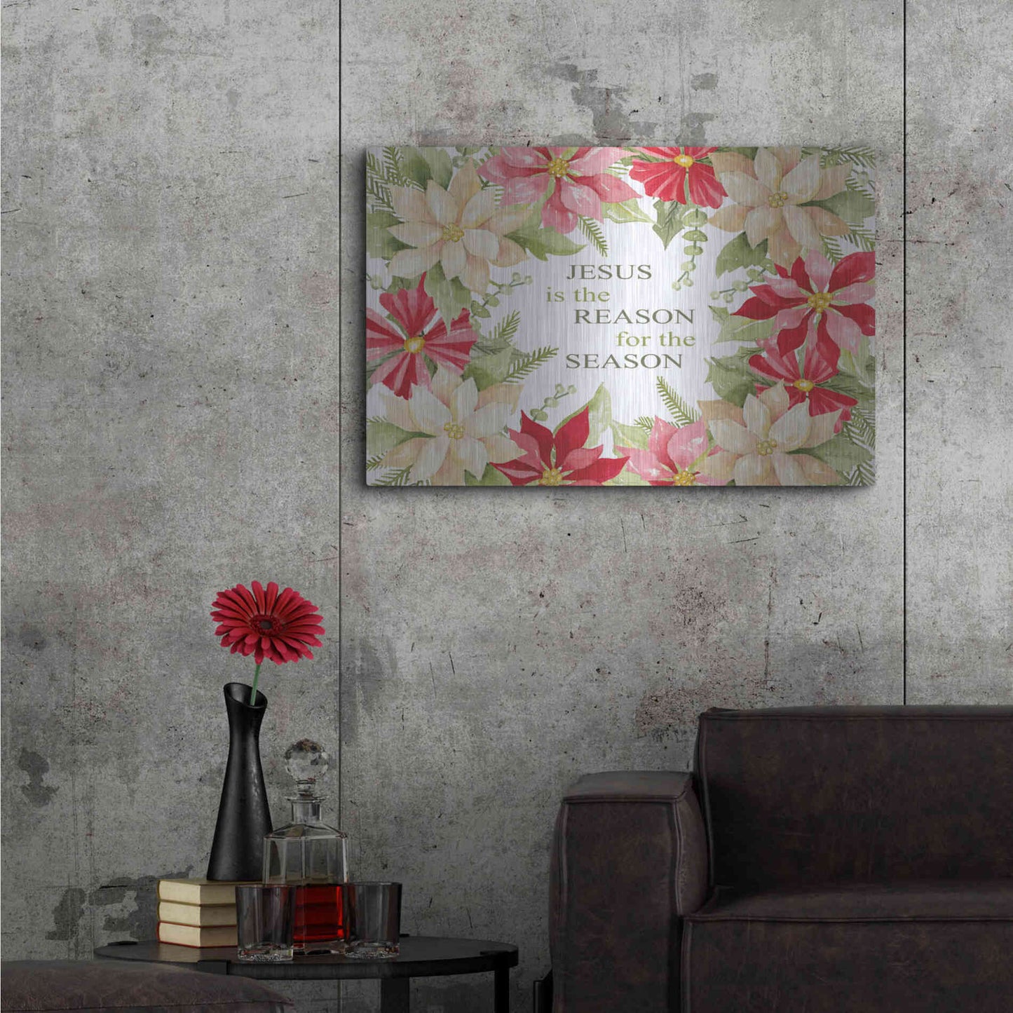 Luxe Metal Art 'Jesus is the Reason For the Season' by Cindy Jacobs, Metal Wall Art,36x24