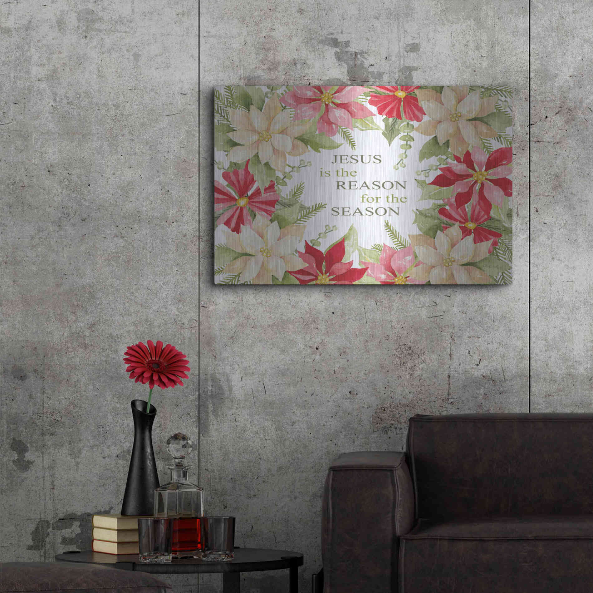 Luxe Metal Art 'Jesus is the Reason For the Season' by Cindy Jacobs, Metal Wall Art,36x24