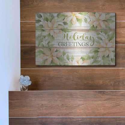 Luxe Metal Art 'Holiday Greetings' by Cindy Jacobs, Metal Wall Art,16x12