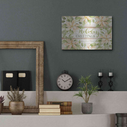 Luxe Metal Art 'Holiday Greetings' by Cindy Jacobs, Metal Wall Art,16x12