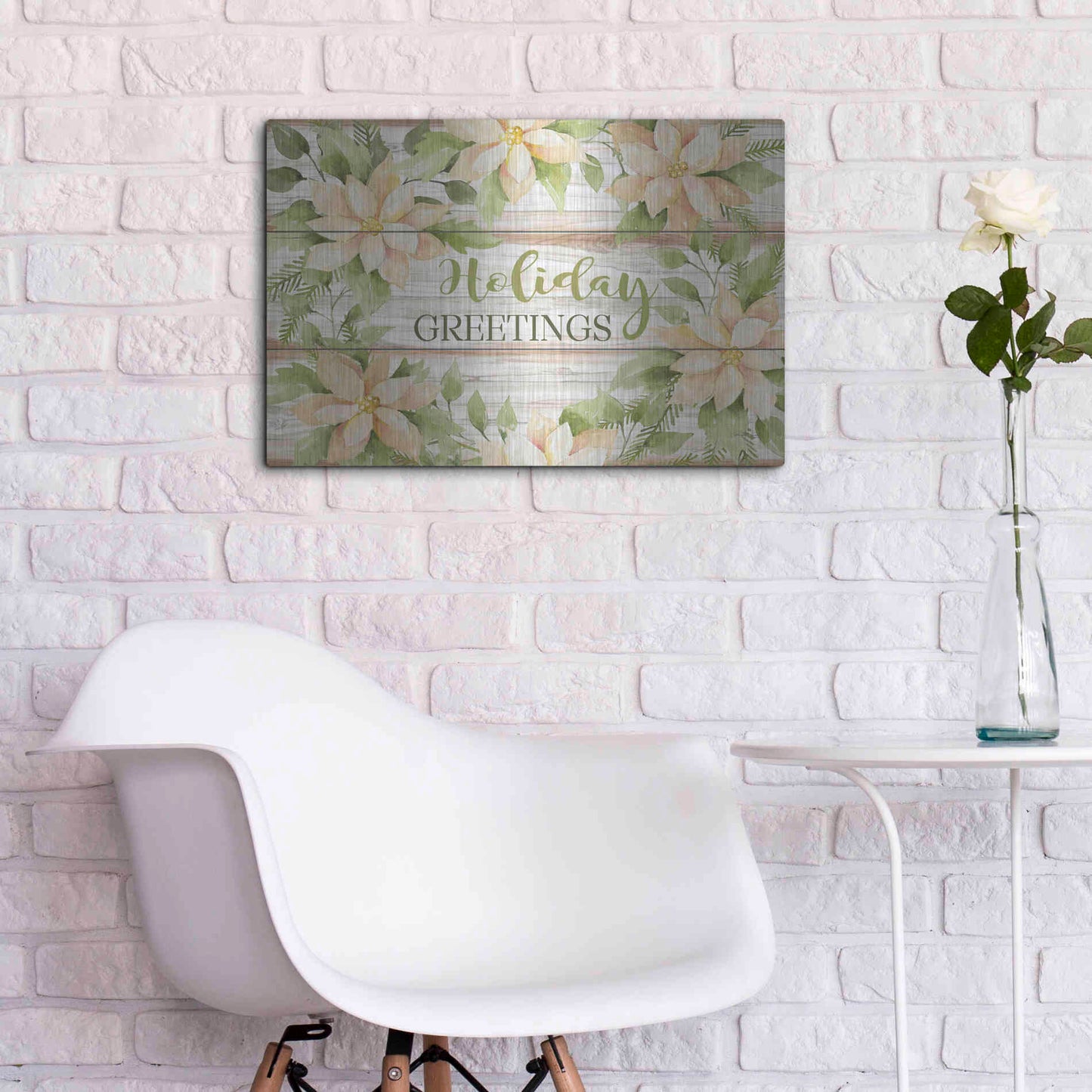 Luxe Metal Art 'Holiday Greetings' by Cindy Jacobs, Metal Wall Art,24x16