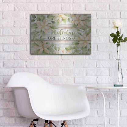 Luxe Metal Art 'Holiday Greetings' by Cindy Jacobs, Metal Wall Art,24x16