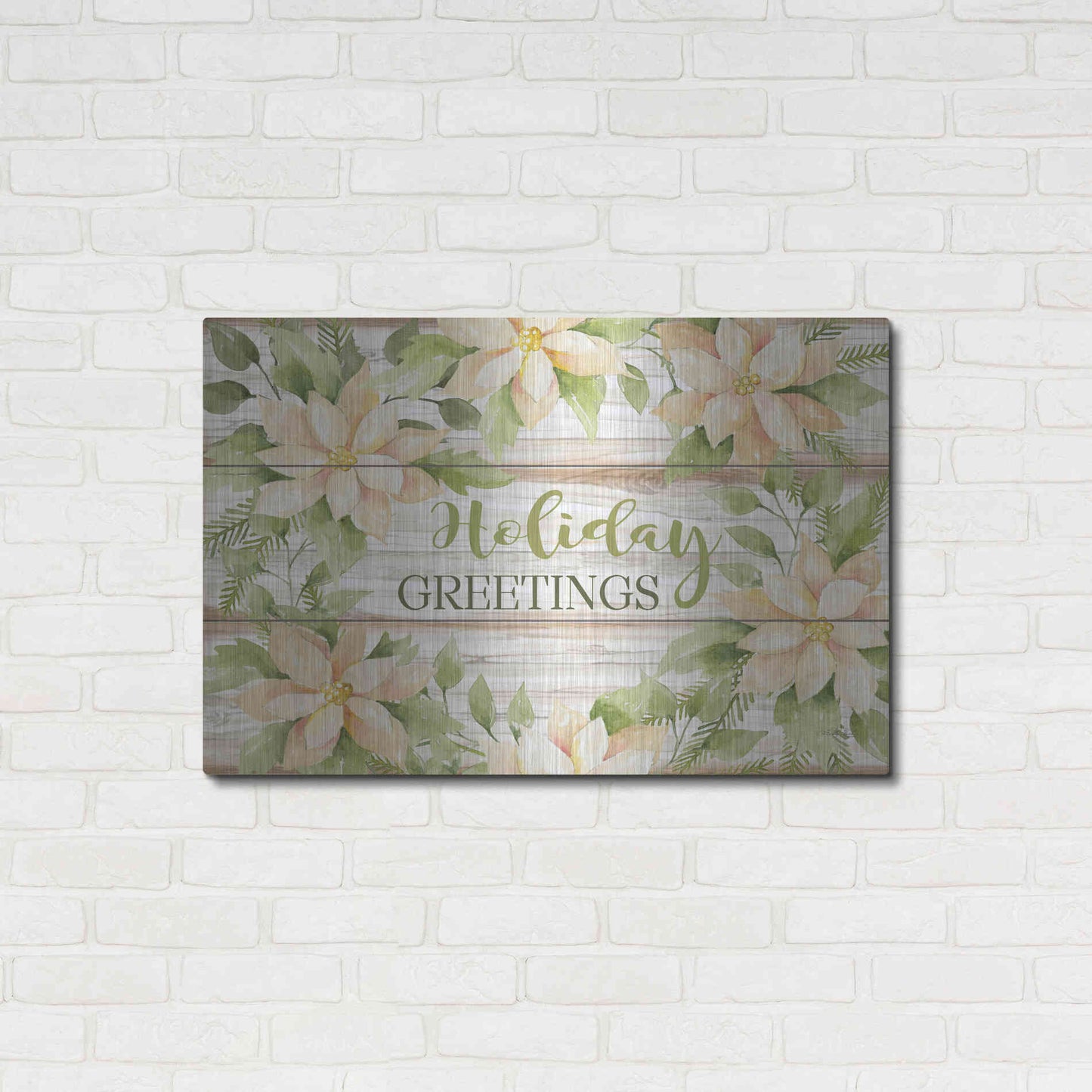 Luxe Metal Art 'Holiday Greetings' by Cindy Jacobs, Metal Wall Art,36x24