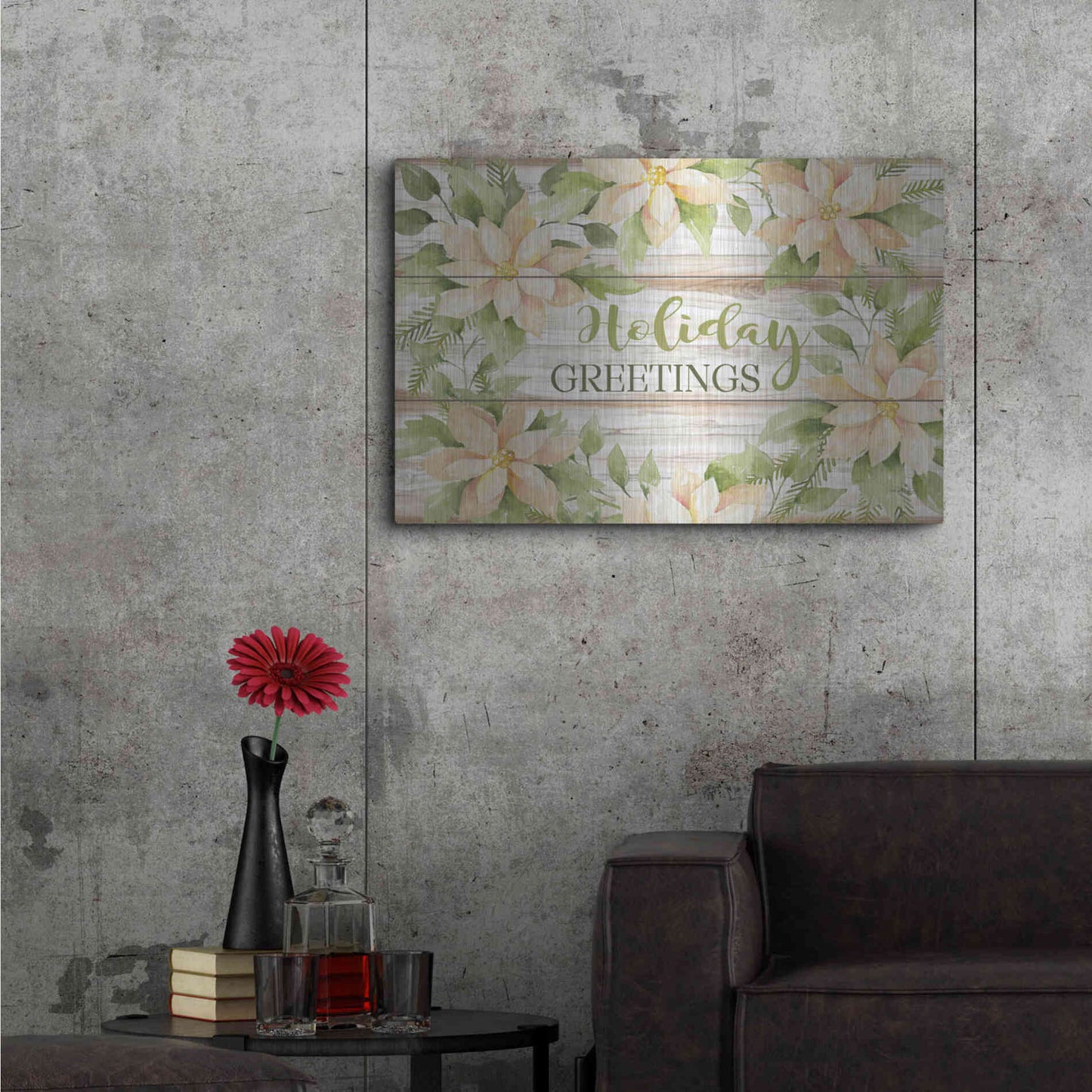 Luxe Metal Art 'Holiday Greetings' by Cindy Jacobs, Metal Wall Art,36x24