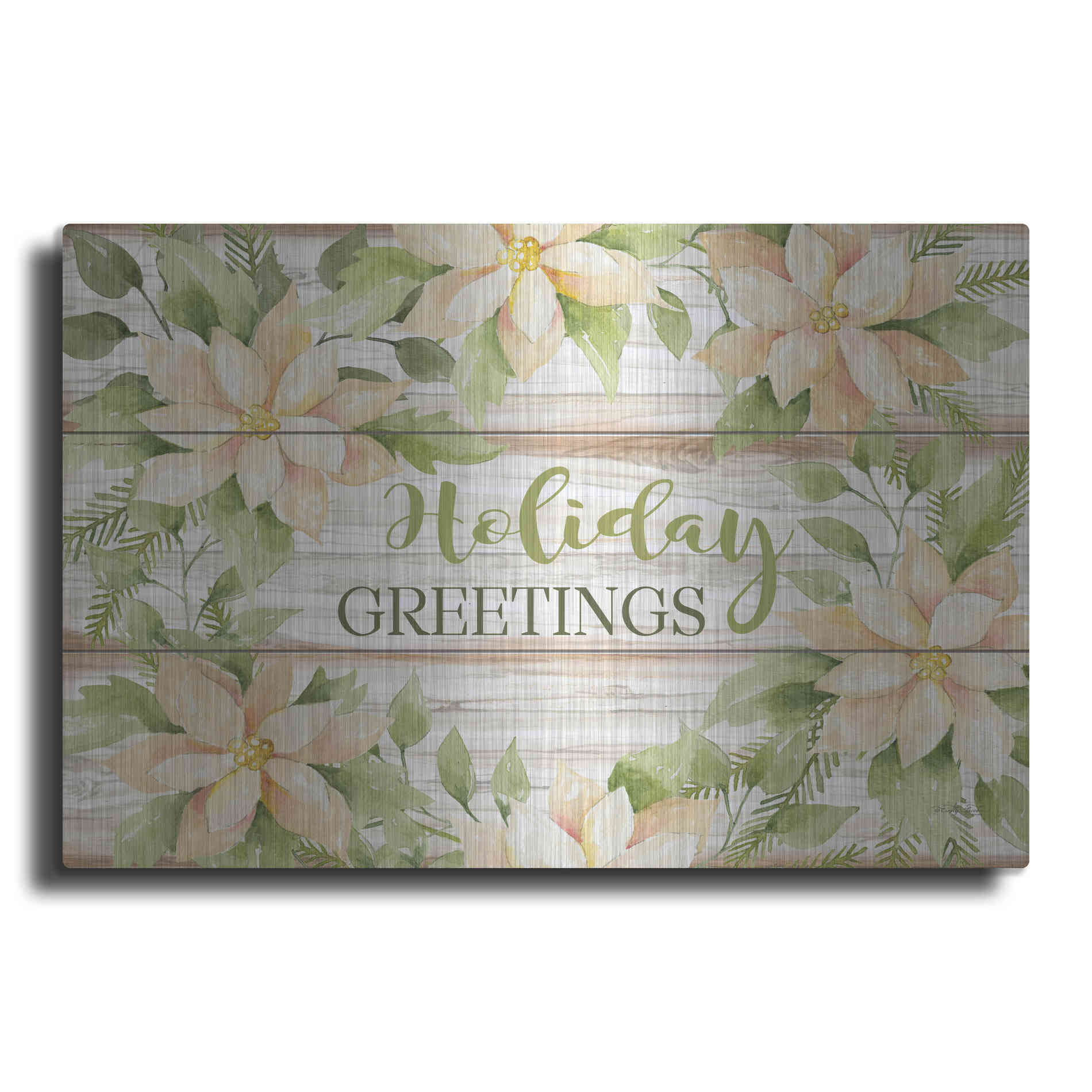 Luxe Metal Art 'Holiday Greetings' by Cindy Jacobs, Metal Wall Art