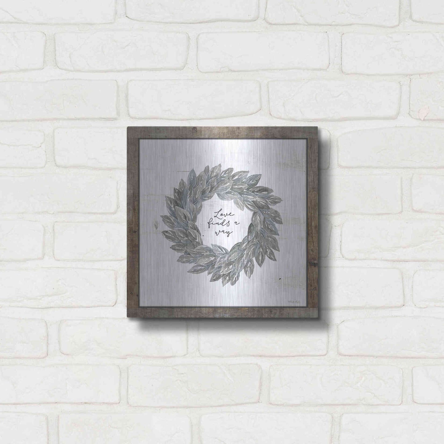 Luxe Metal Art 'Love Finds a Way' by Cindy Jacobs, Metal Wall Art,12x12