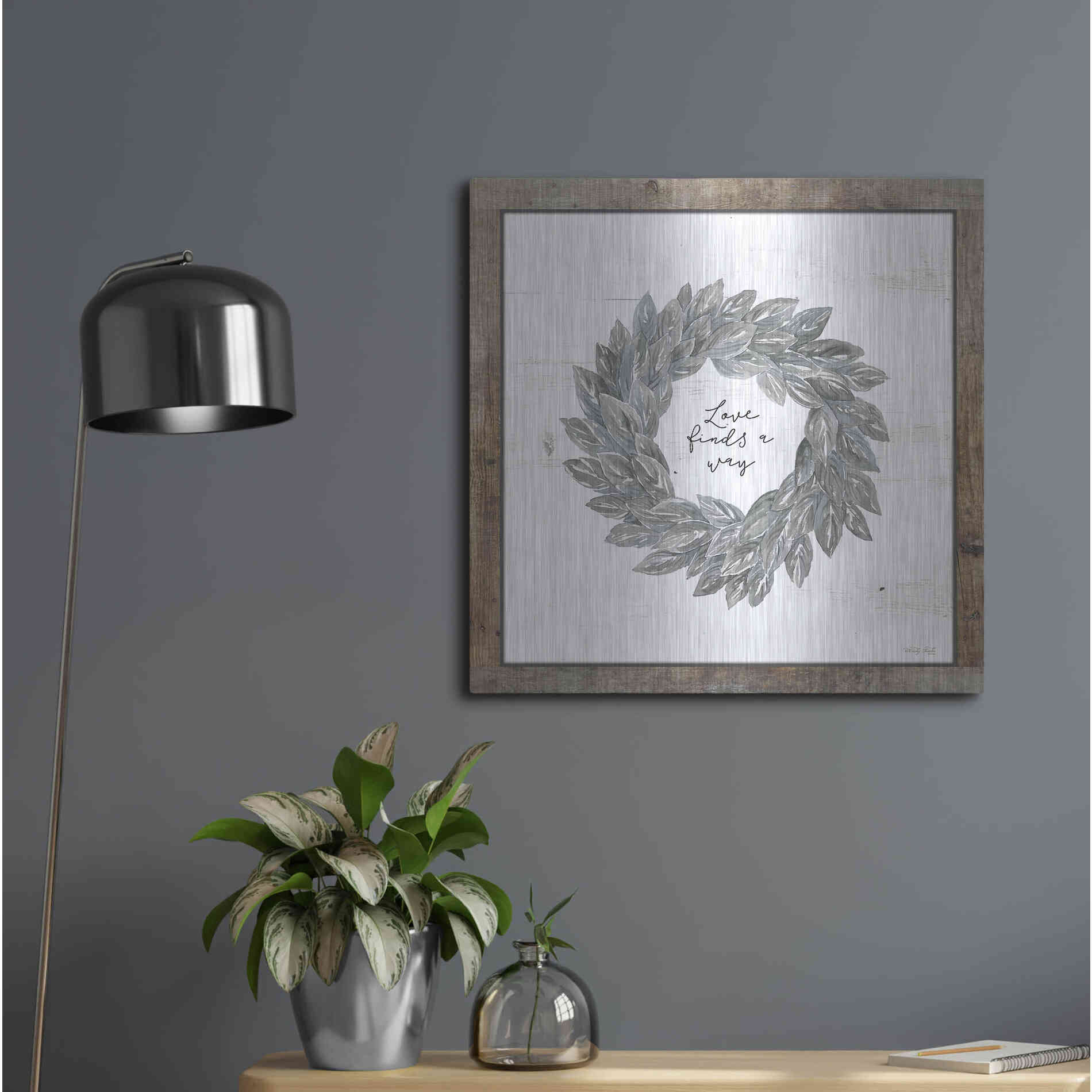 Luxe Metal Art 'Love Finds a Way' by Cindy Jacobs, Metal Wall Art,24x24